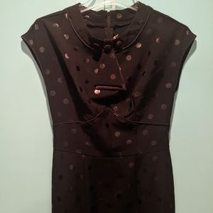 Stop Staring 1940s Style Solid Black Polka Dot Dress